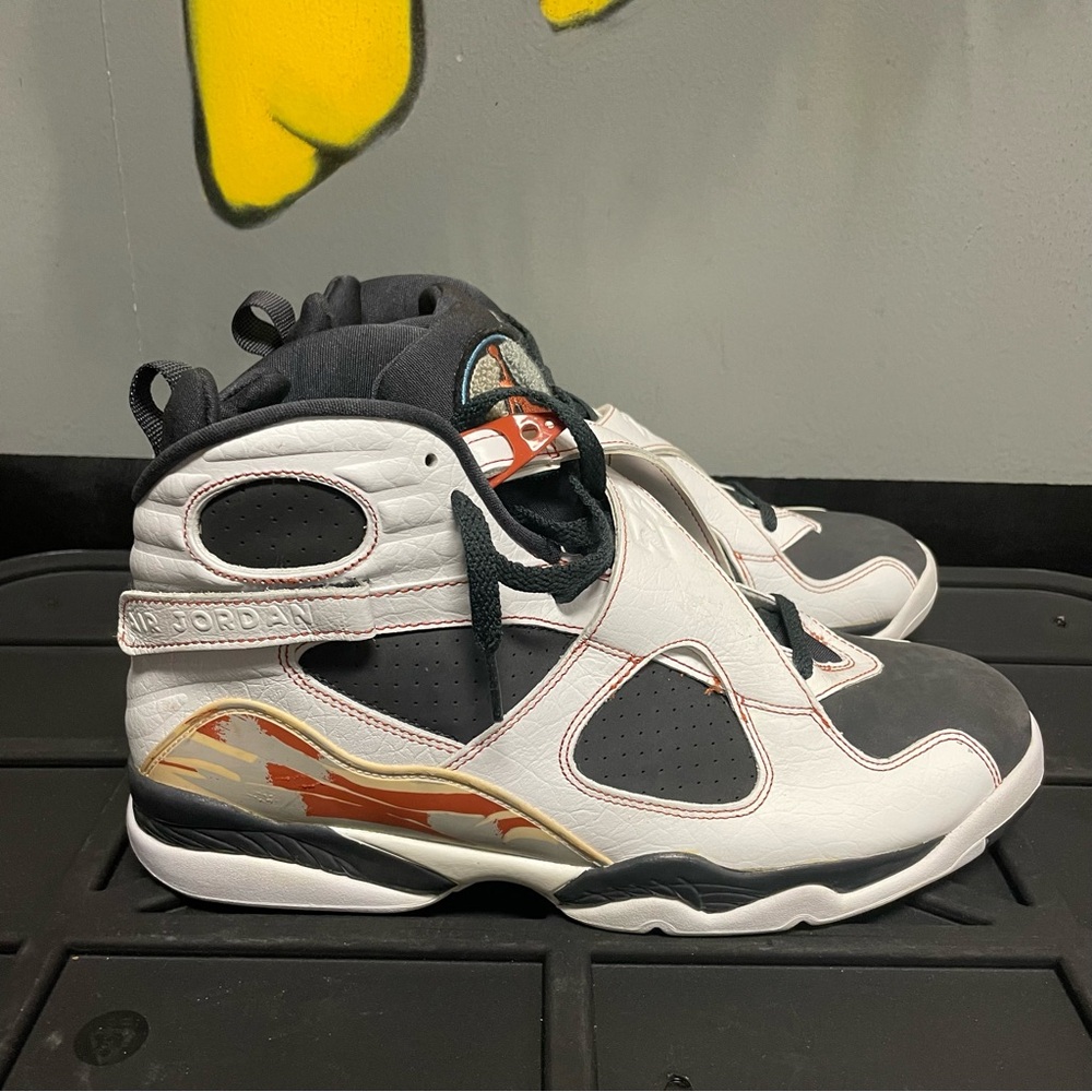 Nike Air Jordan 8 Retro LS 'Black Toe' Men's Basketball Sneaker Size 11.5 NEW